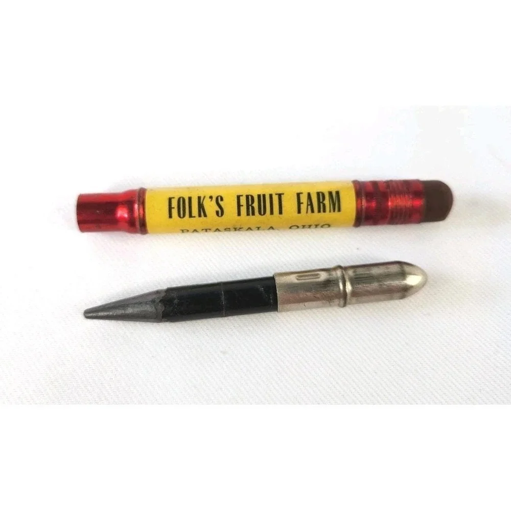 Vintage Folk's Fruit Farm Advertising Bullet Pencil Farming Pataskala Ohio